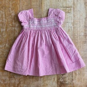 NWOT Ralph Lauren Pink Gingham Smocked Dress 9m